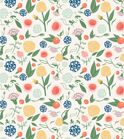 Floral Pattern Design floral flowers hand drawn pattern print surface design surface pattern