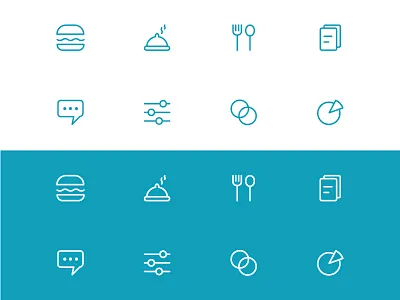 Food service app icons app icons illustration