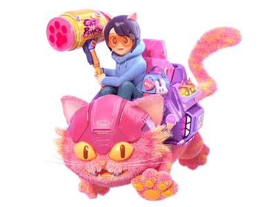 Cat's Revenge 3d c4d cat character cinema4d colorful japan octane render