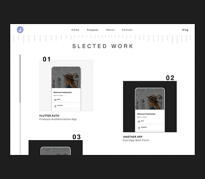 Jakub Janiec - Projects Section blackandwhite case studies design elegant minimal portfolio projects ui ux web website work