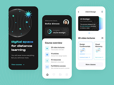 Educational platform - Mobile app app arounda concept courses design edtech education elearning figma illustration interface learning learning platform mobile app online course platform product design study teaching ux