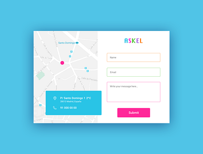 Daily UI 028 - Contact us branding color palette colorful contact contact form contact us daily ui dailyui design logo map typography ui uidesign userinterface ux ux design