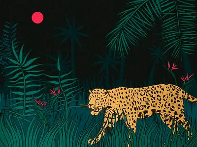 tempo so illustration jaguar jungle moon