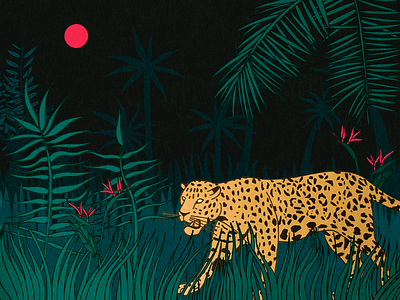 tempo so illustration jaguar jungle moon