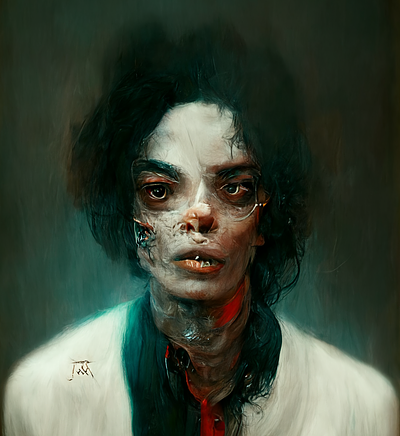 Thriller ai art colorful digital generated machine learning michael jackson midjourney mj scary thriller unique zombie