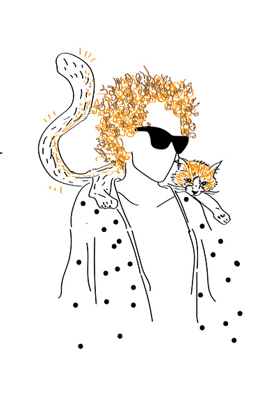 Gato cat design illustration vector woman