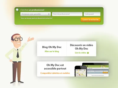 Oh My Doc • UX & UI Design branding design design app designbybry doctor fields illustration search search bar ui ui ux design ui design ui elements ui kit uidesign ux web website website builder website design