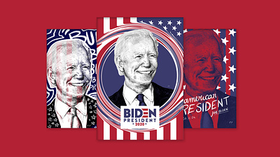 Portrait of Joe Biden. american illustration president vote