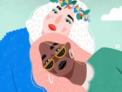 Gal Pals character flower crown friends girlfriends illustration procreate sofia drogoudi sunglasses woman portrait women empowerment women illustration womenpower