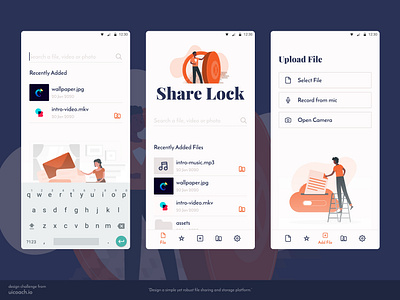 Sharelock figma file file sharing folder list mobile mobile design mobile ui ui userinterface