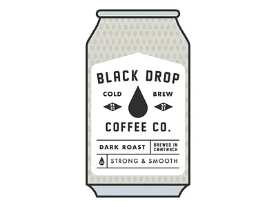 Black Drop Coffee Co. can mock up badge brand coffee coffee company coffee culture coffee shop cold brew design draw drawing graphic design icon identity illustrate llustration logo