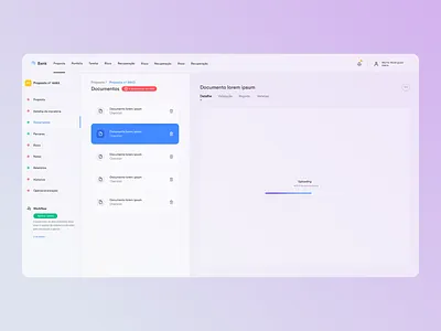 Documents management app bank desktop document file finance management management system preview ui ux web