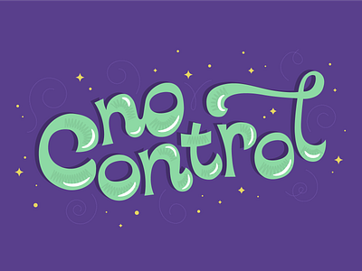 No Control 70s funky lettering psychadelic retro type retrowave