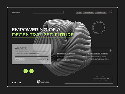 Decentralized Blockchain Website Design blockchain crypto cyber interface decentralized digital finance futuristic ux interactive web landing page nft platform platform design smart contracts tech innovation typography ui design ui inspiration ux design ux ui design web design web3 design website