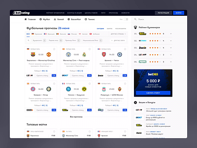 Betrating: Match Center bookmaker football forecasts match center matches soccer sport interface sportbook sports