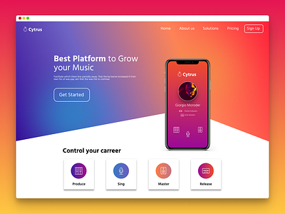 Daily UI #003 - Landing Page 2 dailyui landing page music