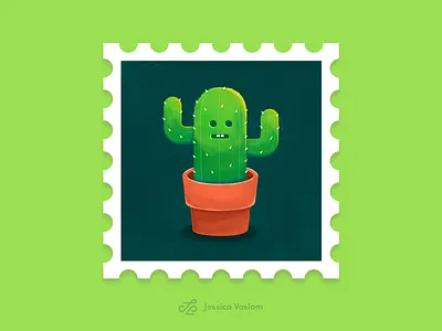 RandomStamps #2 cactus cactus illustration cute art illustration photoshop plant postage postal randomstamp stamp stamp design