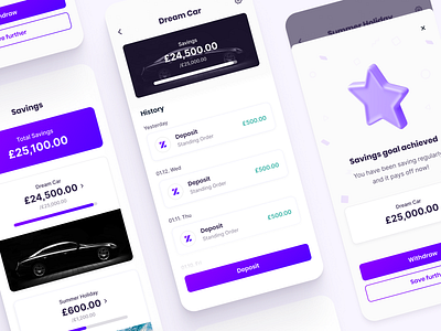 Zoogla – Saving Pots 🏦 app design branding clean ui design fintory interface savings app sheet standing order ui ux
