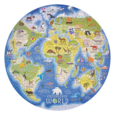 Ridley's Endangered World Jigsaw Puzzle Illustration animal art animal illustration animals art licensing drawing endangered endangered animals endangered species illustration jigsaw puzzle licensing map map illustration polar bears puzzle world