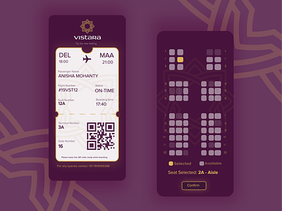 Aviation App (Vistara Redesign) adobe adobe illustrator brand design branding branding design design designs ui ux vector