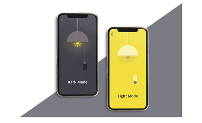 ON/OFF Switch adobexd dailyuichallenge dark darkmode illustration lightmode lights minimalistic mobile mobile app design mobile ui onoffswitch switcher ui user experience ux yellows