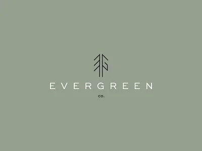 Evergreen Co. branding design illustration logo vector