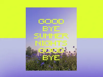 Summer Nights 8bit abstract design editorial flower font geometric gradient minimal mixed media mixmedia night photography pixel poster summer sunset typography