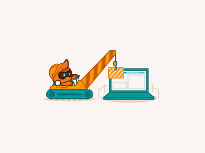 Kit - Construction asterisk branding building character design construction crane customization cute design droid happy illustration kit laptop mascot minimal robot under construction vector