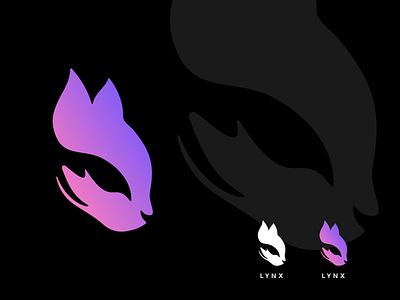 Lynx Logo Concept agrib animal animal logo cat gradient gradient logo iconmark illustration illustrative logo logo logomark lynx lynx logo mark minimal logo minimalism negative space negative space logo pink purple