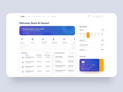 Finance dashboard bank bank card credit dashboad desktop finance manage money ui ux wallet