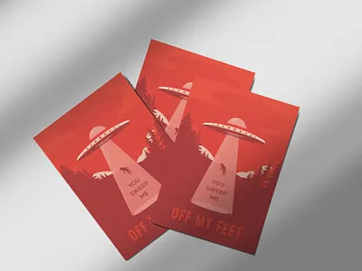 Love & UFOs alien aliens illustration love print valentine valentine day you sweep me