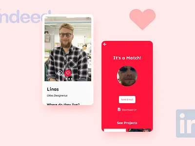 Candidater app dating job application ui