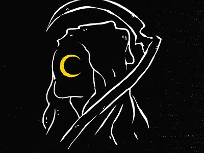 Available apparel design artwork band merch clothing design dark artist dark illustration grim reaper horror art horror artwork illustration line art macabre merch design moon sebrodbrick simple design t shirt design