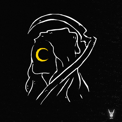 Available apparel design artwork band merch clothing design dark artist dark illustration grim reaper horror art horror artwork illustration line art macabre merch design moon sebrodbrick simple design t shirt design