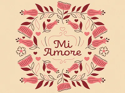 My Love adobe illustrator drawing floral flower grain granny chic graphic design heart illustration illustration design love mi amore my love ornate texture valentine valentines day vday vector