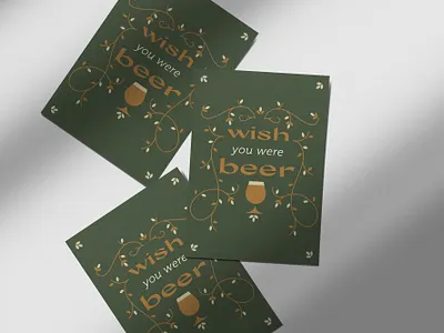 Wish You Were Beer beer brew hops illustration love valentine valentinesday vines