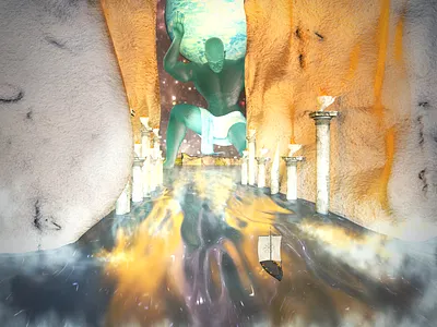 Summer Gate boat door exit fire flat ice summer surrealism wall world