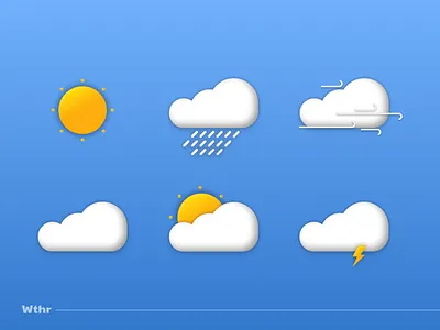 Wthr icons app brasil canada canadian concept icon icon design mobile mobile app mobile ui ui uiboost ux weather weather app weather icon