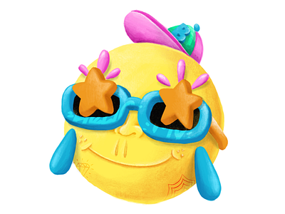 3D brush emoticon illustration 3d brush character design digitalart emoji emoticon icon illustration
