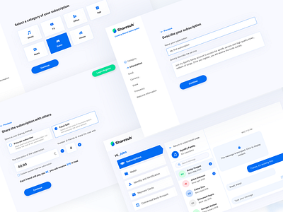 Sharesub form design account inscription login split bill subscribe subscribe form subscription
