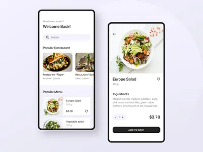 Restaurants search app design flat food food and drink food app foodie light minimal restaurant ui ux