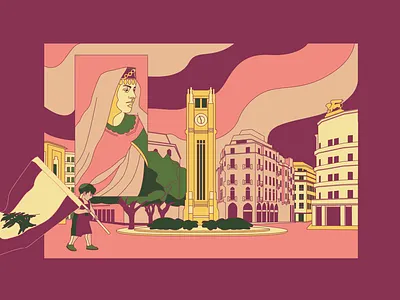 Ilustração O Beduíno arabic beirut branding drawing illustration lebanon postcard vector