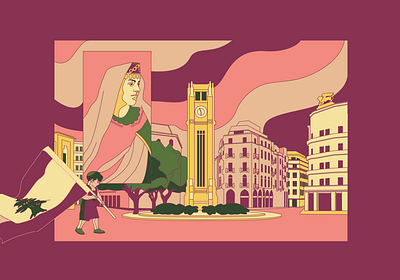 Ilustração O Beduíno arabic beirut branding drawing illustration lebanon postcard vector