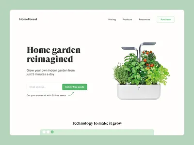HomeForest - Indoor garden 🌿 landing design nature popular design popular shot products trending ui typography ui ux web design website design