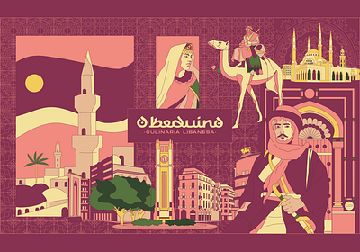 O Beduíno | The Bedouin arabic arabic logo bedouin beirut branding branding and identity camel illustration lebanon restaurant visual identity