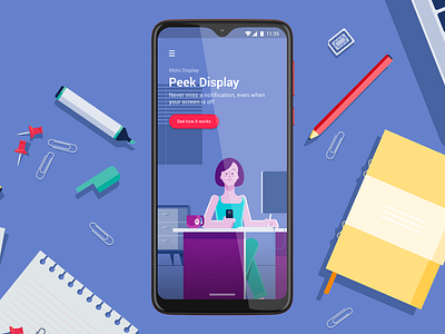 Moto Display - Peek Display illustration ui visual design