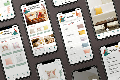 PillowTouch design illustration mobile app ui ux