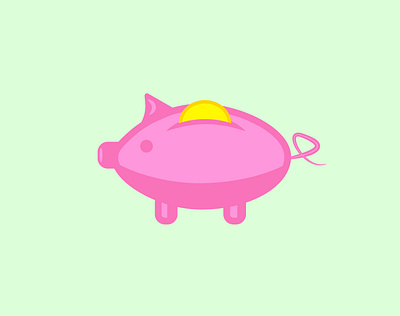 Simple and Flat - Piggy Bank branding design graphic design illustration illustrator logo ui ux web website