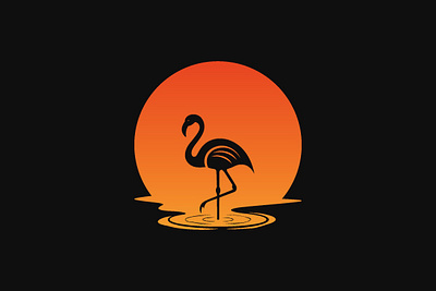 Flamingo Sunset adobe brand branding character design graphic design identity illustration logo vector