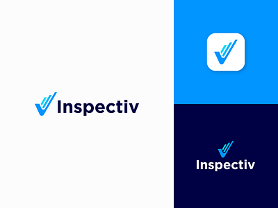 Inspectiv abstract bird brand identity branding chart checkmark cybersecurity enterprise finance growth logo minimalist modern platform security logo v wings